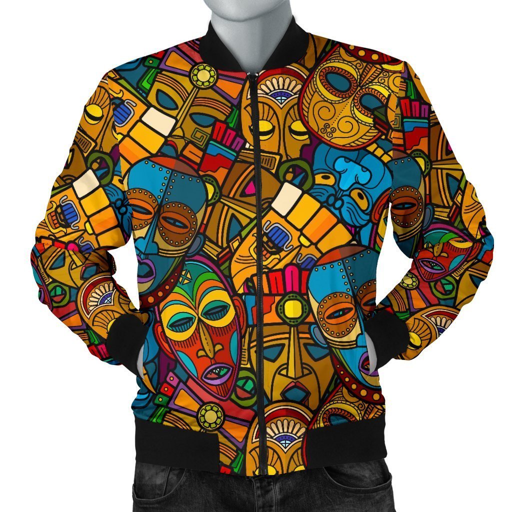 Totem Print Pattern Men's Bomber Jacket-grizzshop