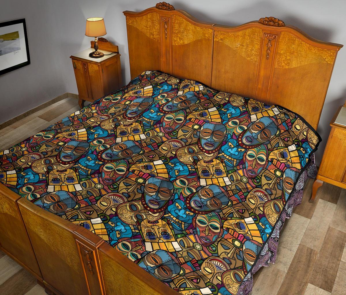 Totem Print Pattern Quilt-grizzshop