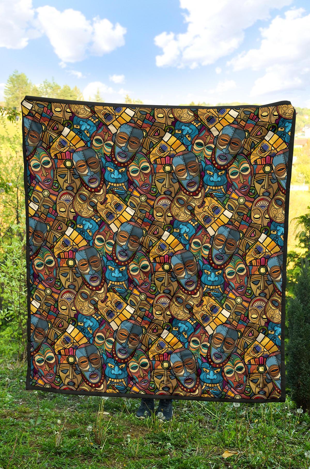 Totem Print Pattern Quilt-grizzshop