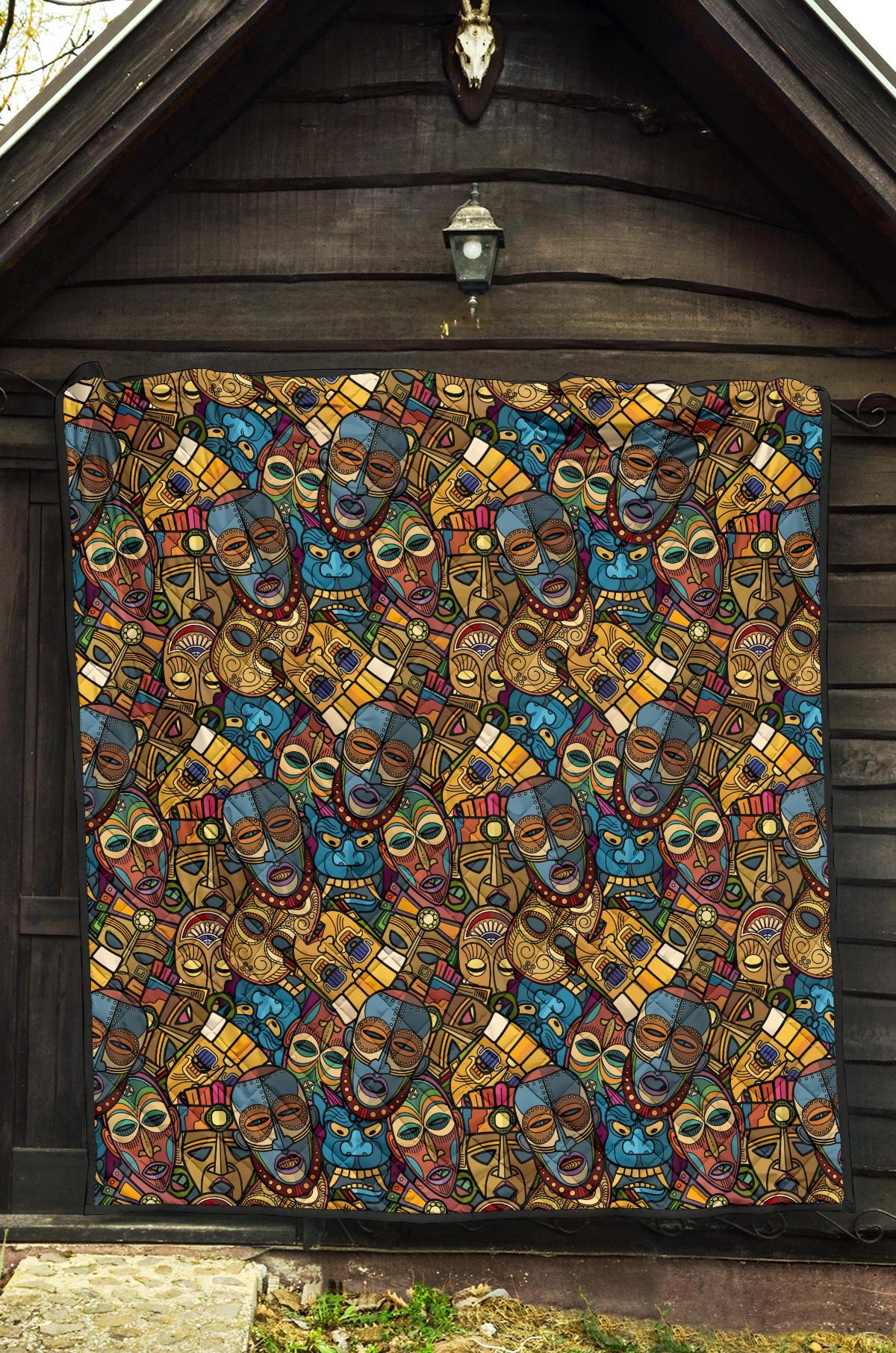 Totem Print Pattern Quilt-grizzshop