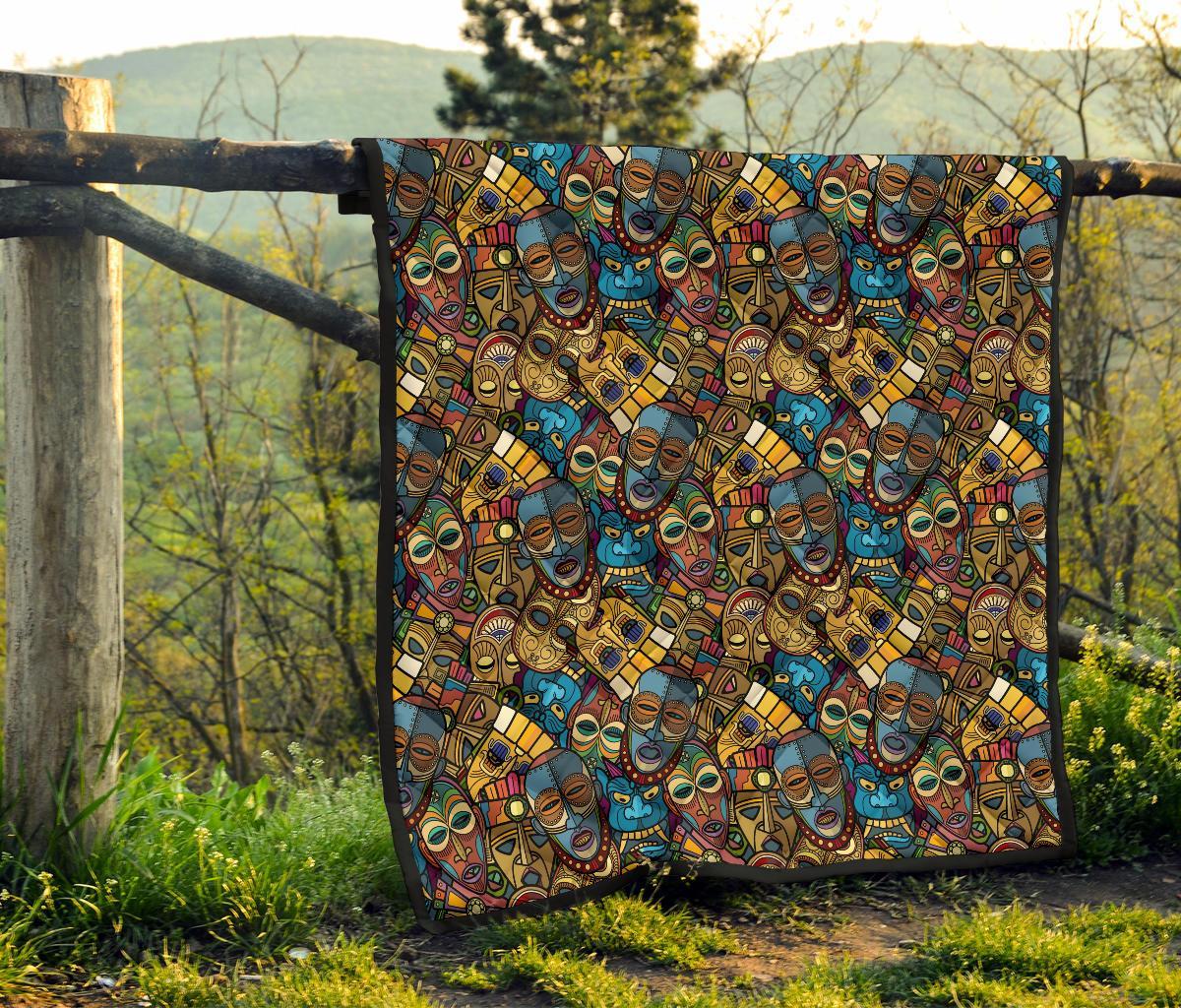 Totem Print Pattern Quilt-grizzshop