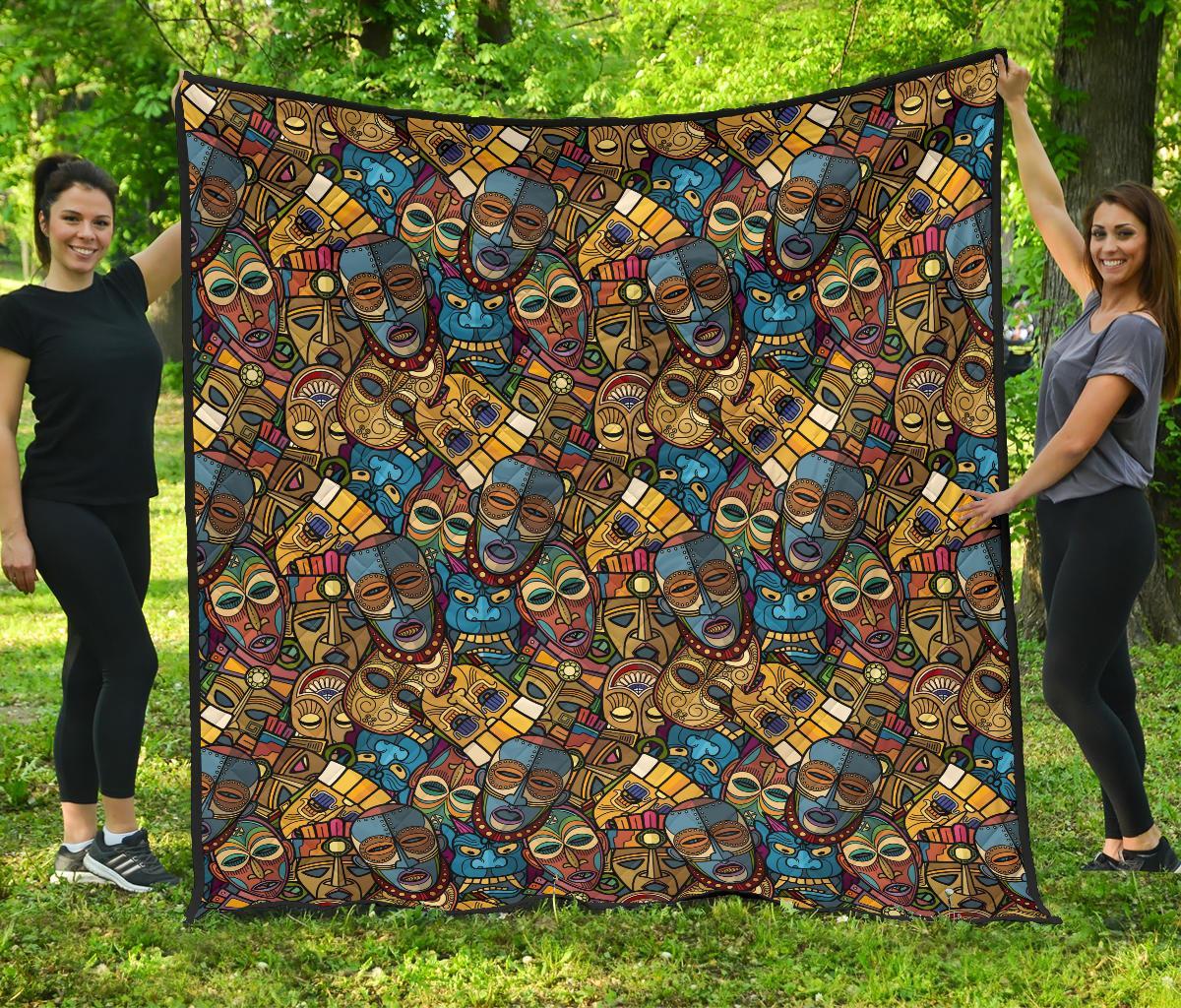 Totem Print Pattern Quilt-grizzshop