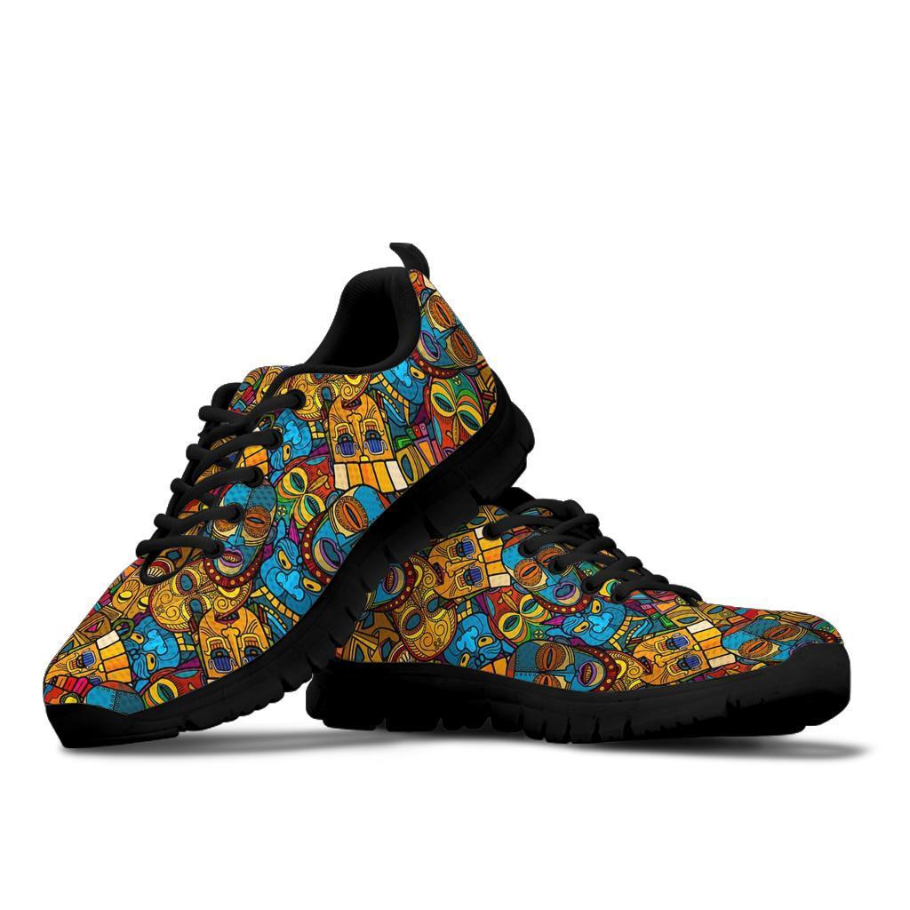 Totem Print Pattern Sneaker Shoes For Men Women-grizzshop