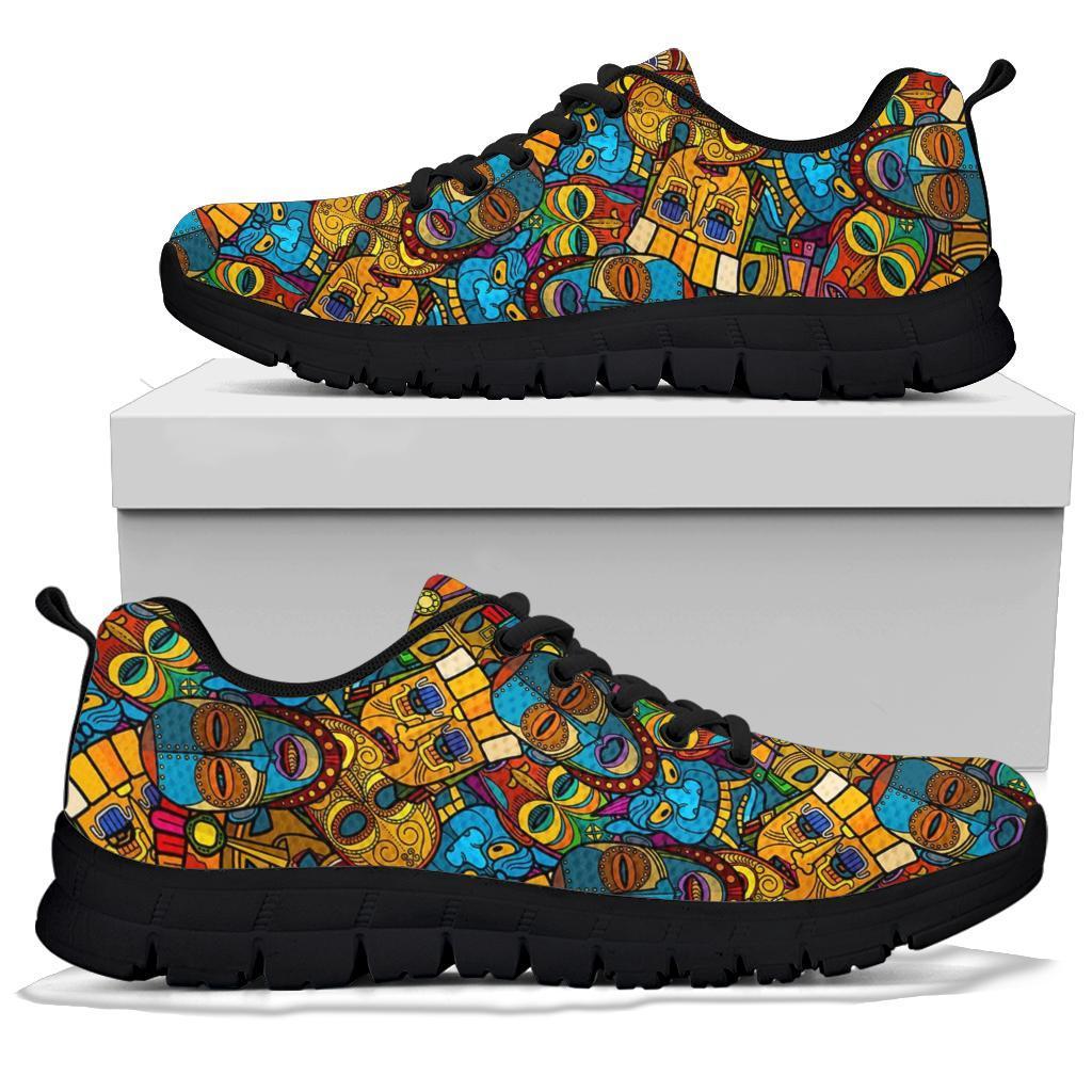 Totem Print Pattern Sneaker Shoes For Men Women-grizzshop