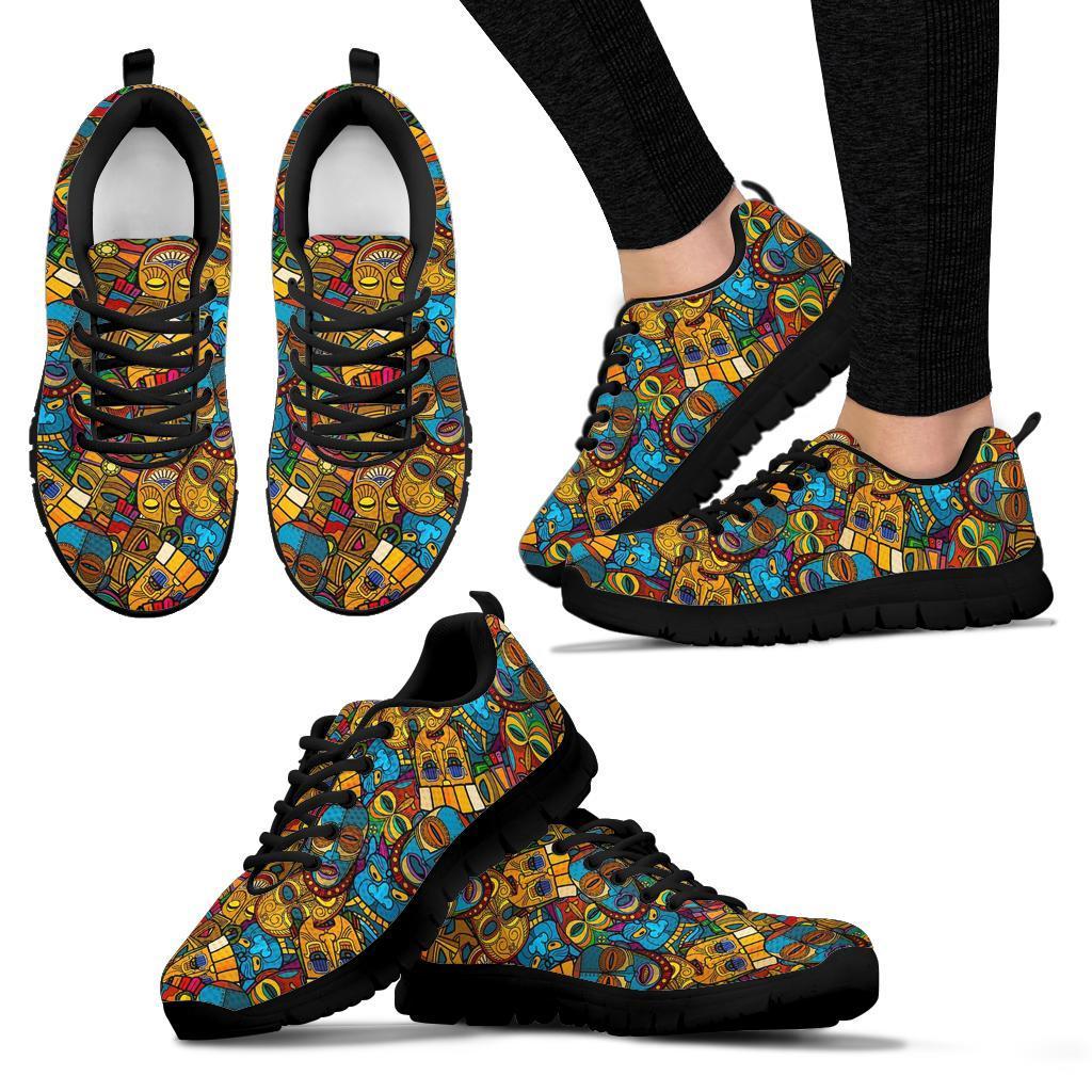 Totem Print Pattern Sneaker Shoes For Men Women-grizzshop