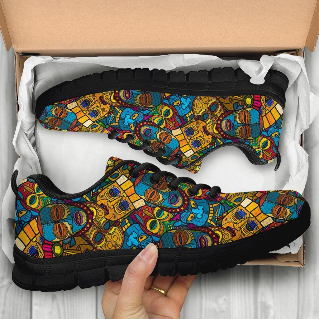 Totem Print Pattern Sneaker Shoes For Men Women-grizzshop