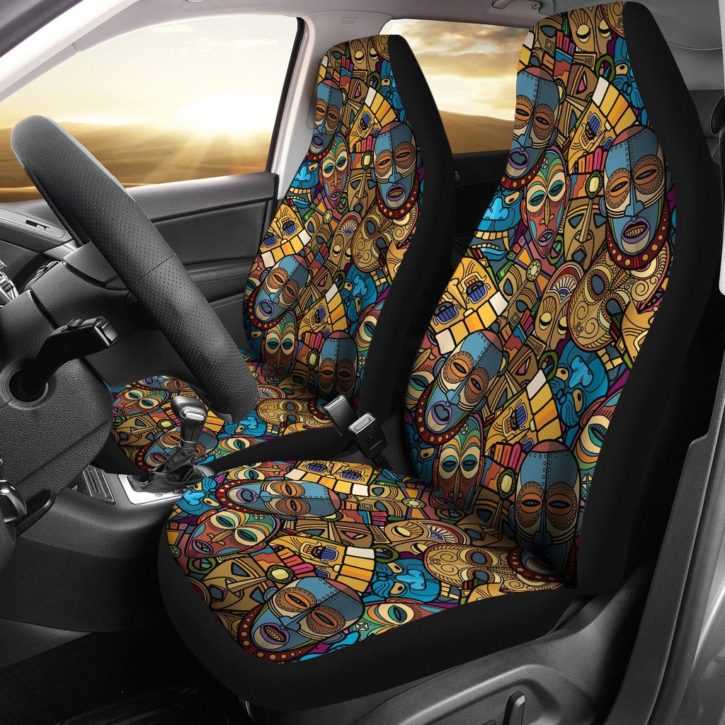 Totem Print Pattern Universal Fit Car Seat Covers-grizzshop