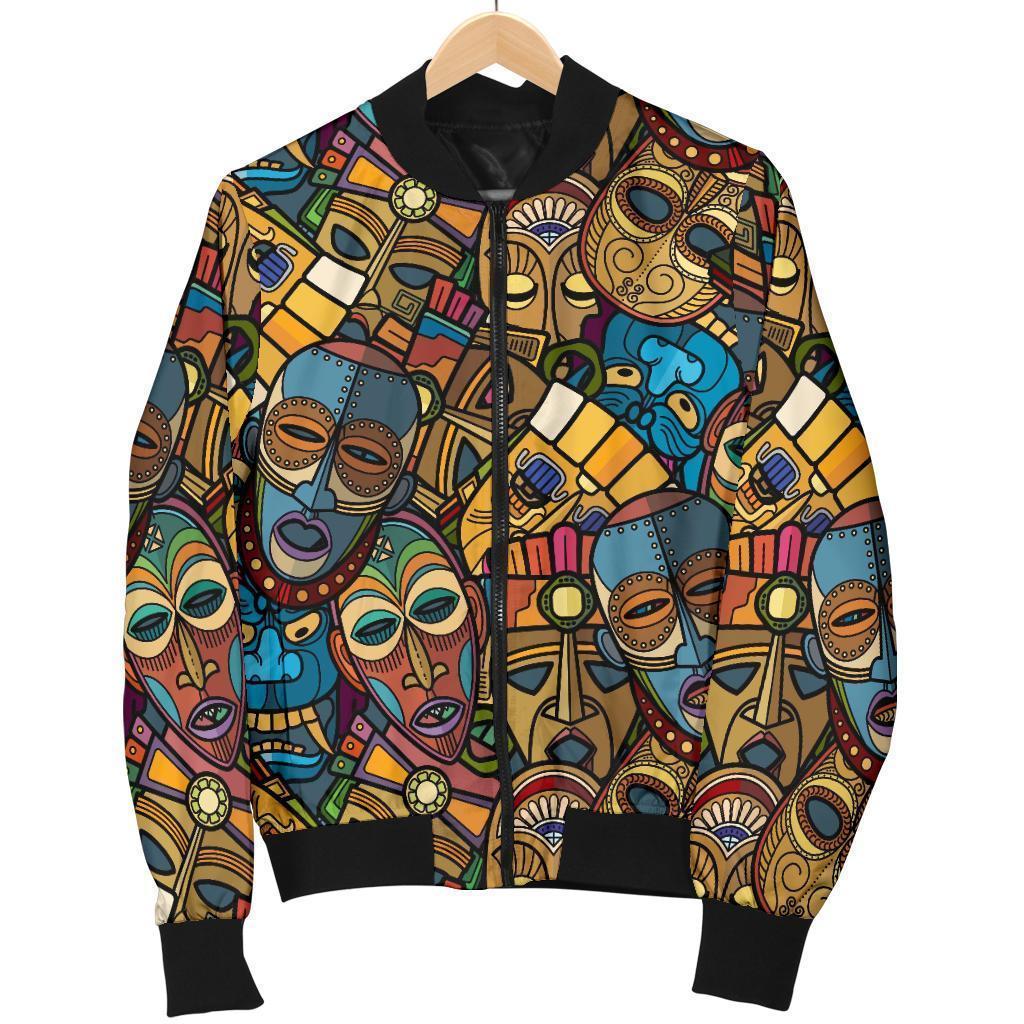 Totem Print Pattern Women Casual Bomber Jacket-grizzshop