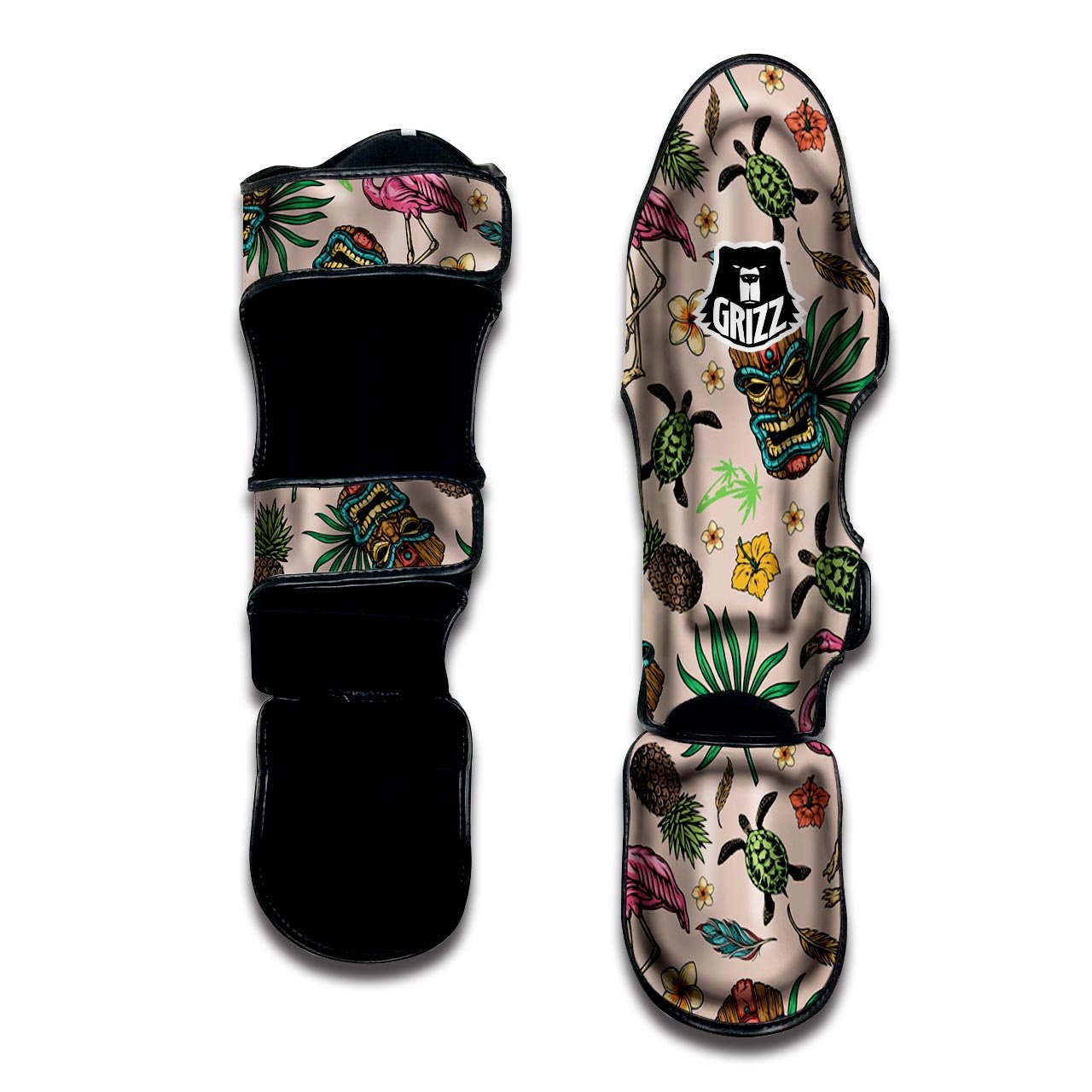 Totem Summer Print Pattern Muay Thai Shin Guards-grizzshop