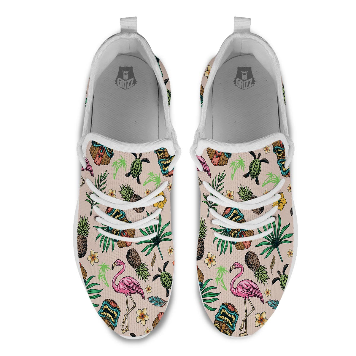 Totem Summer Print Pattern White Athletic Shoes-grizzshop