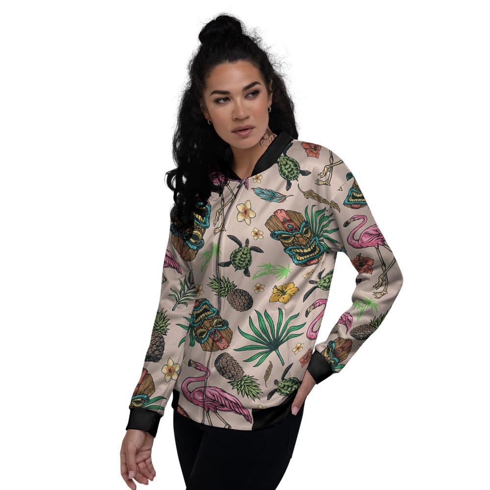 Totem Summer Print Pattern Women's Bomber Jacket-grizzshop