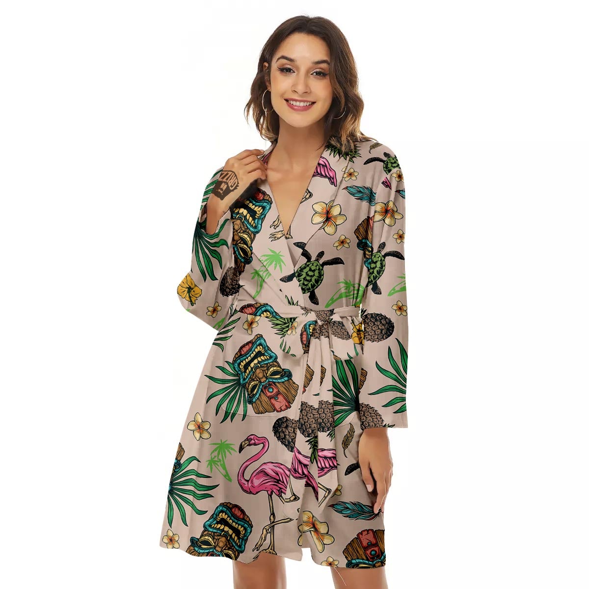 Totem Summer Print Pattern Women's Robe-grizzshop