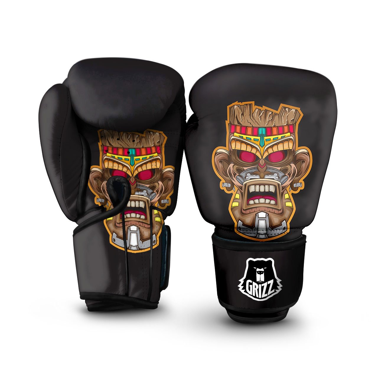 Totem Tiki Print Boxing Gloves-grizzshop