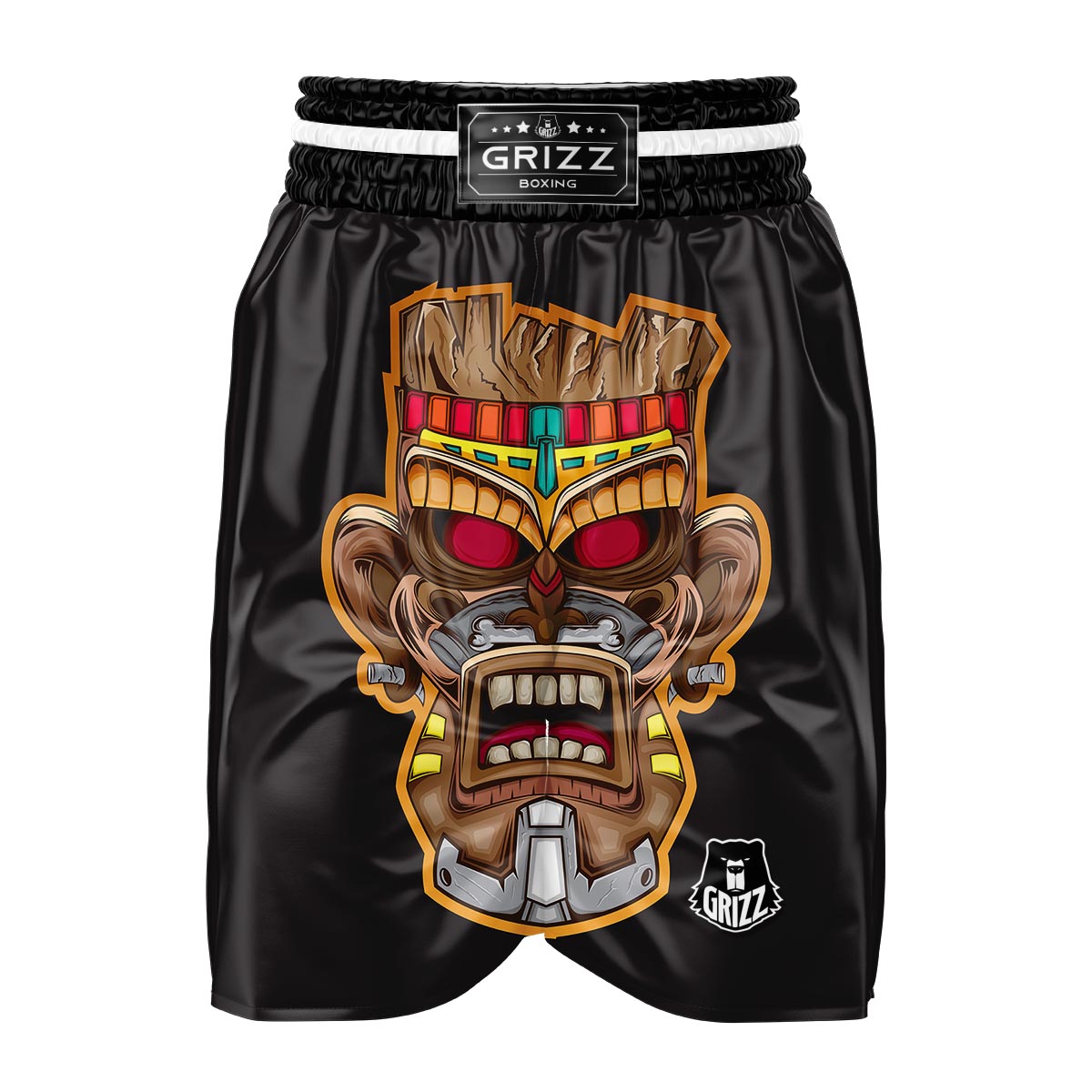 Totem Tiki Print Boxing Shorts-grizzshop