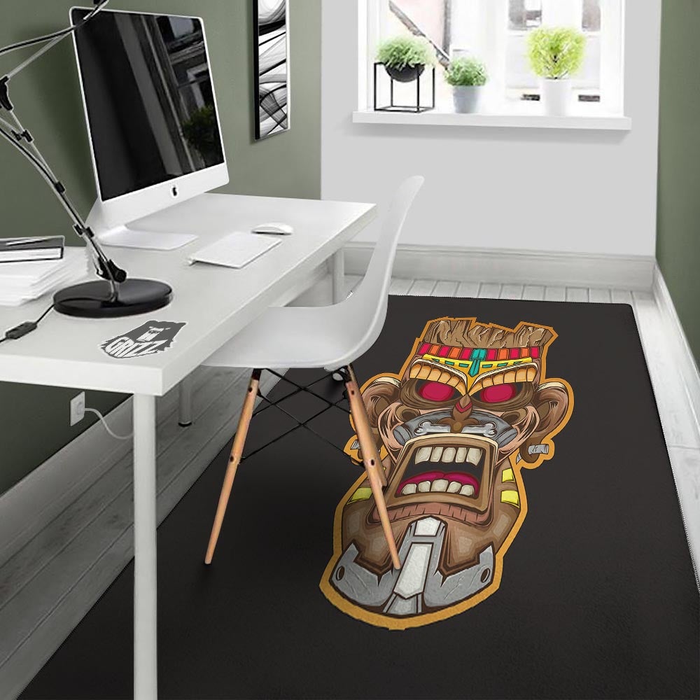 Totem Tiki Print Floor Mat-grizzshop