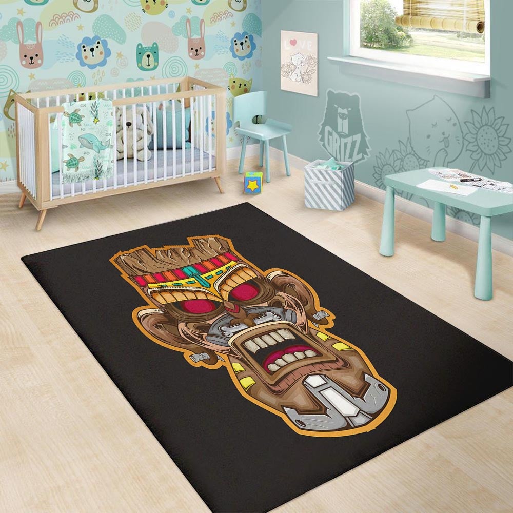 Totem Tiki Print Floor Mat-grizzshop
