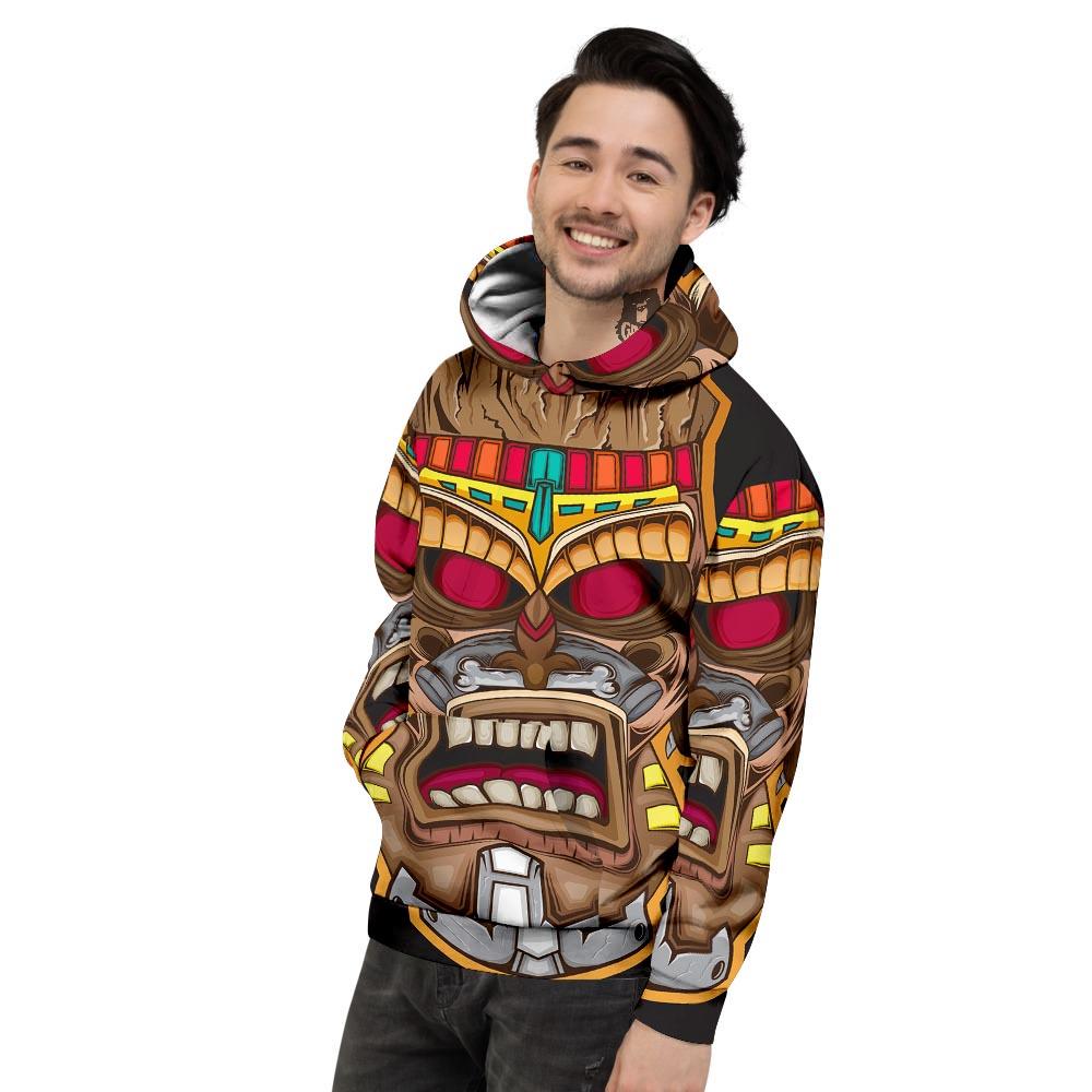 Totem Tiki Print Men's Hoodie-grizzshop