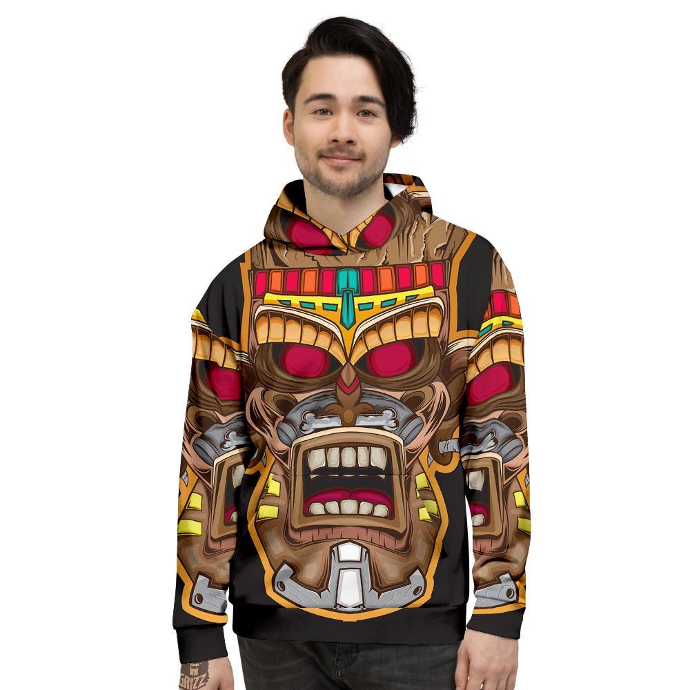 Totem Tiki Print Men's Hoodie-grizzshop