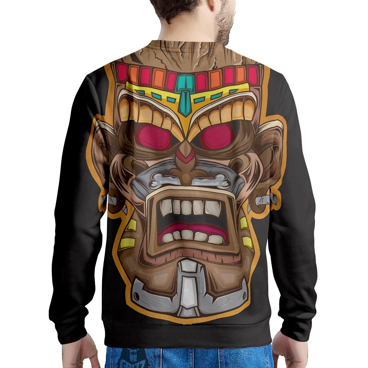 Totem Tiki Print Men's Sweatshirt-grizzshop