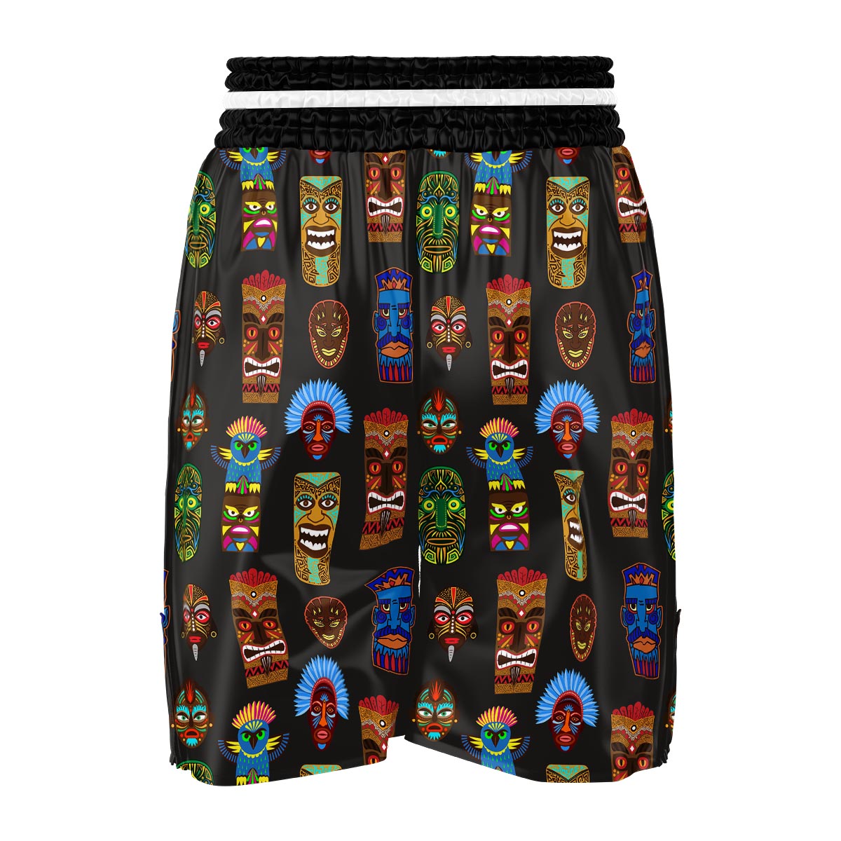 Totem Tiki Print Pattern Boxing Shorts-grizzshop