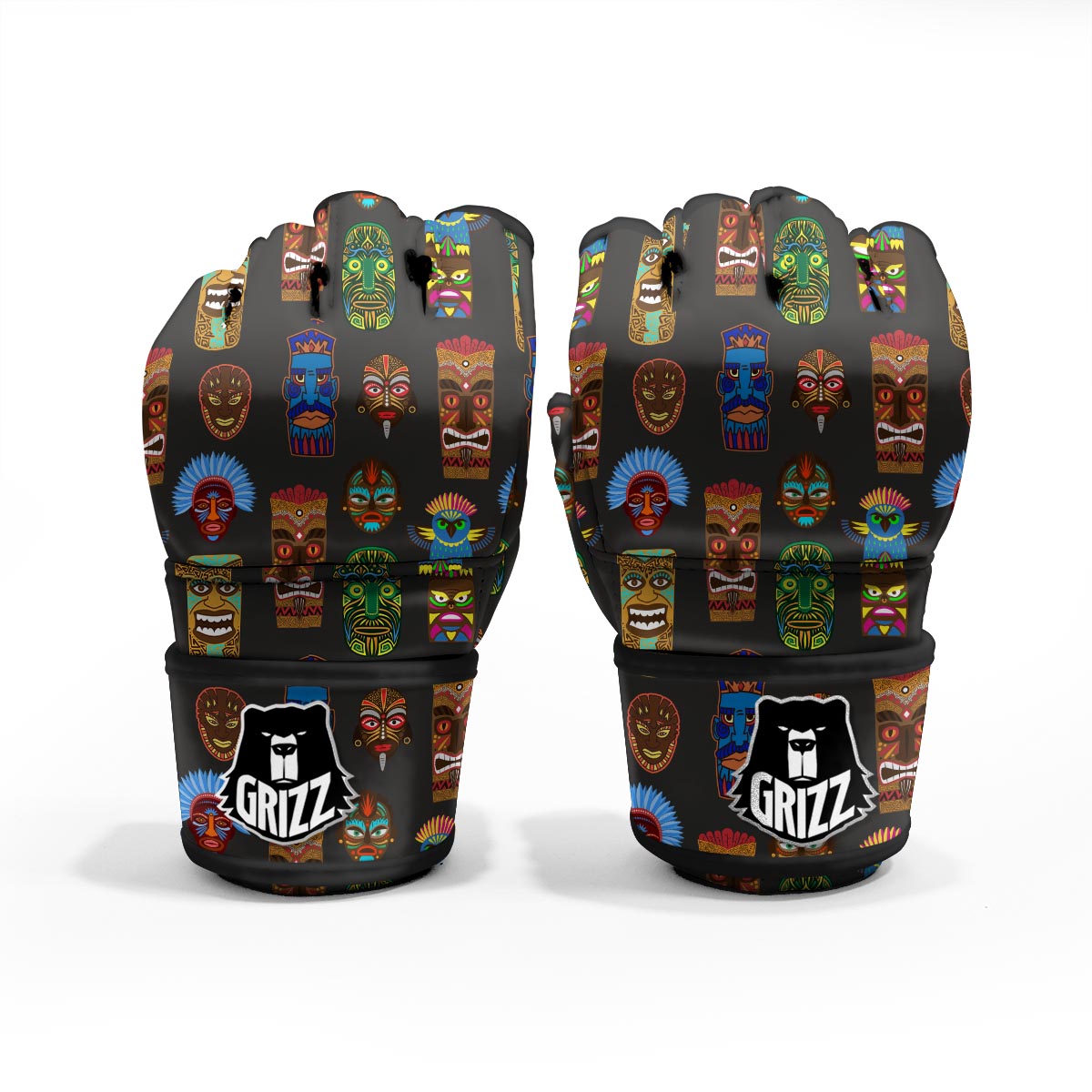 Totem Tiki Print Pattern MMA Gloves-grizzshop