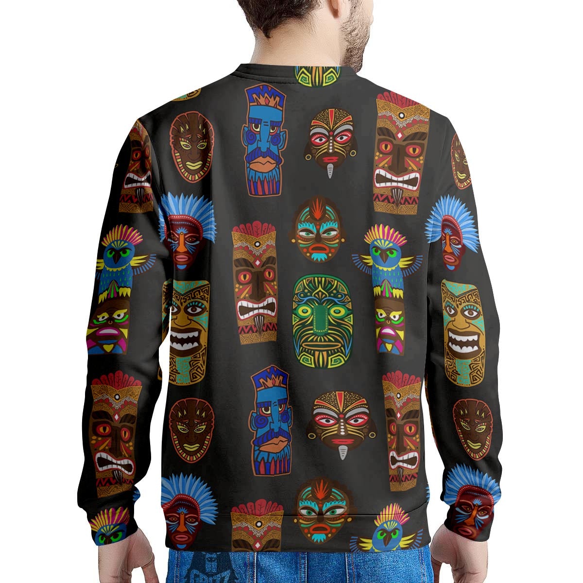 Totem Tiki Print Pattern Men's Sweatshirt-grizzshop