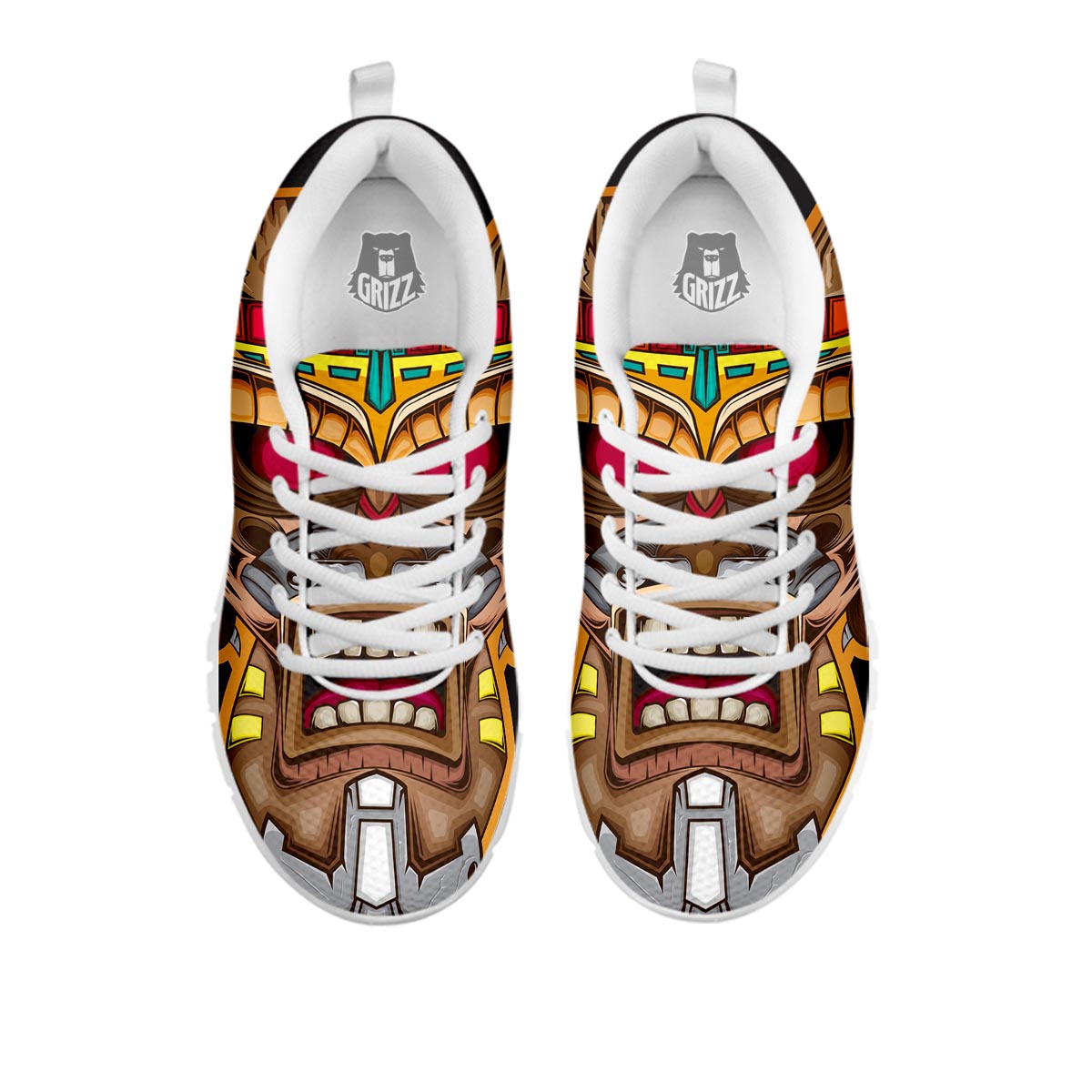 Totem Tiki Print White Sneaker-grizzshop