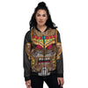 Totem Tiki Print Women's Bomber Jacket-grizzshop