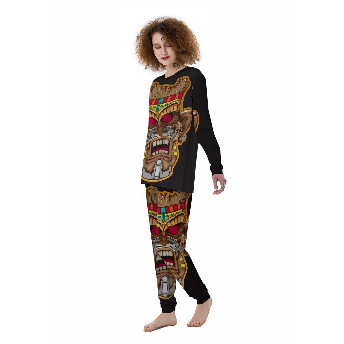 Totem Tiki Print Women's Pajamas-grizzshop