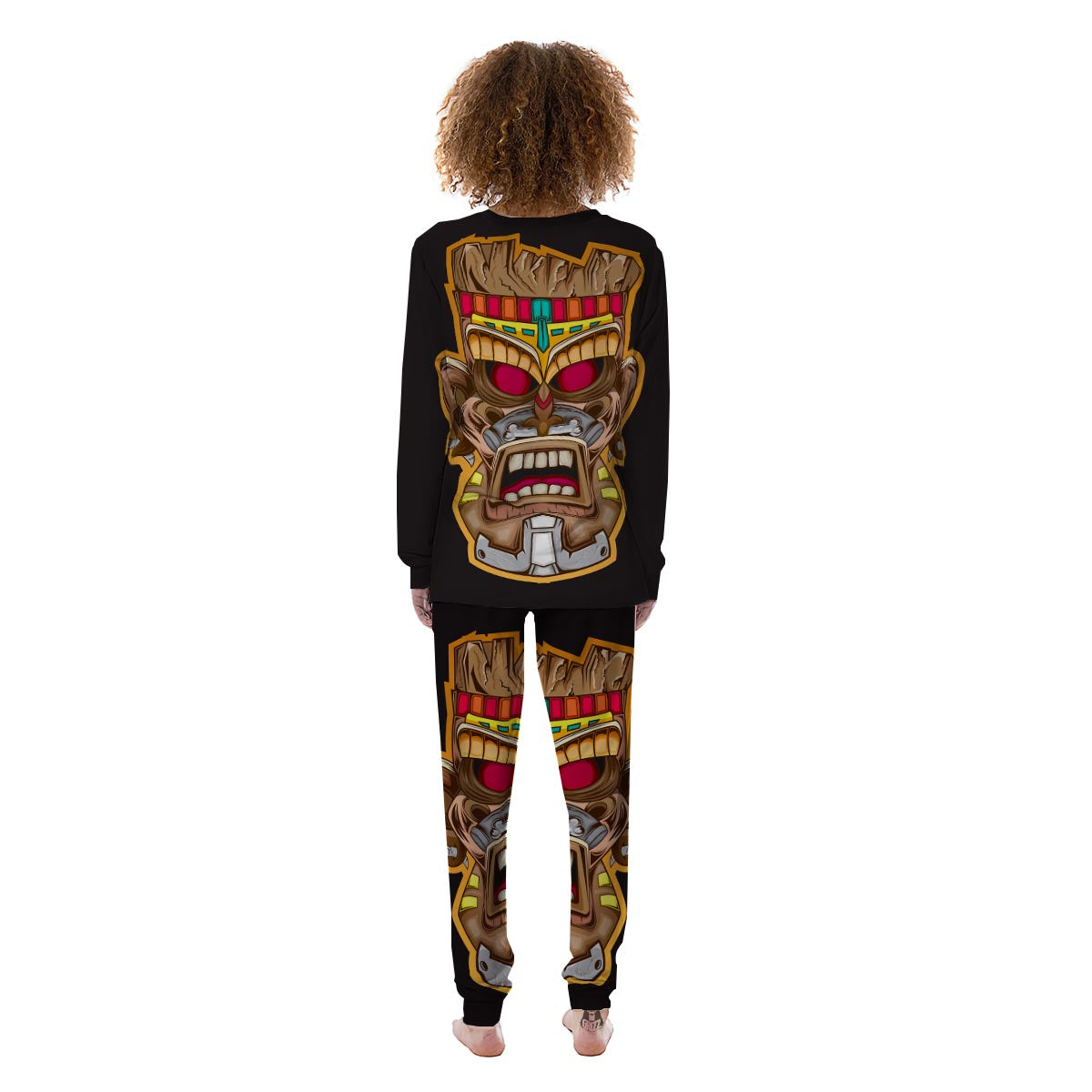 Totem Tiki Print Women's Pajamas-grizzshop