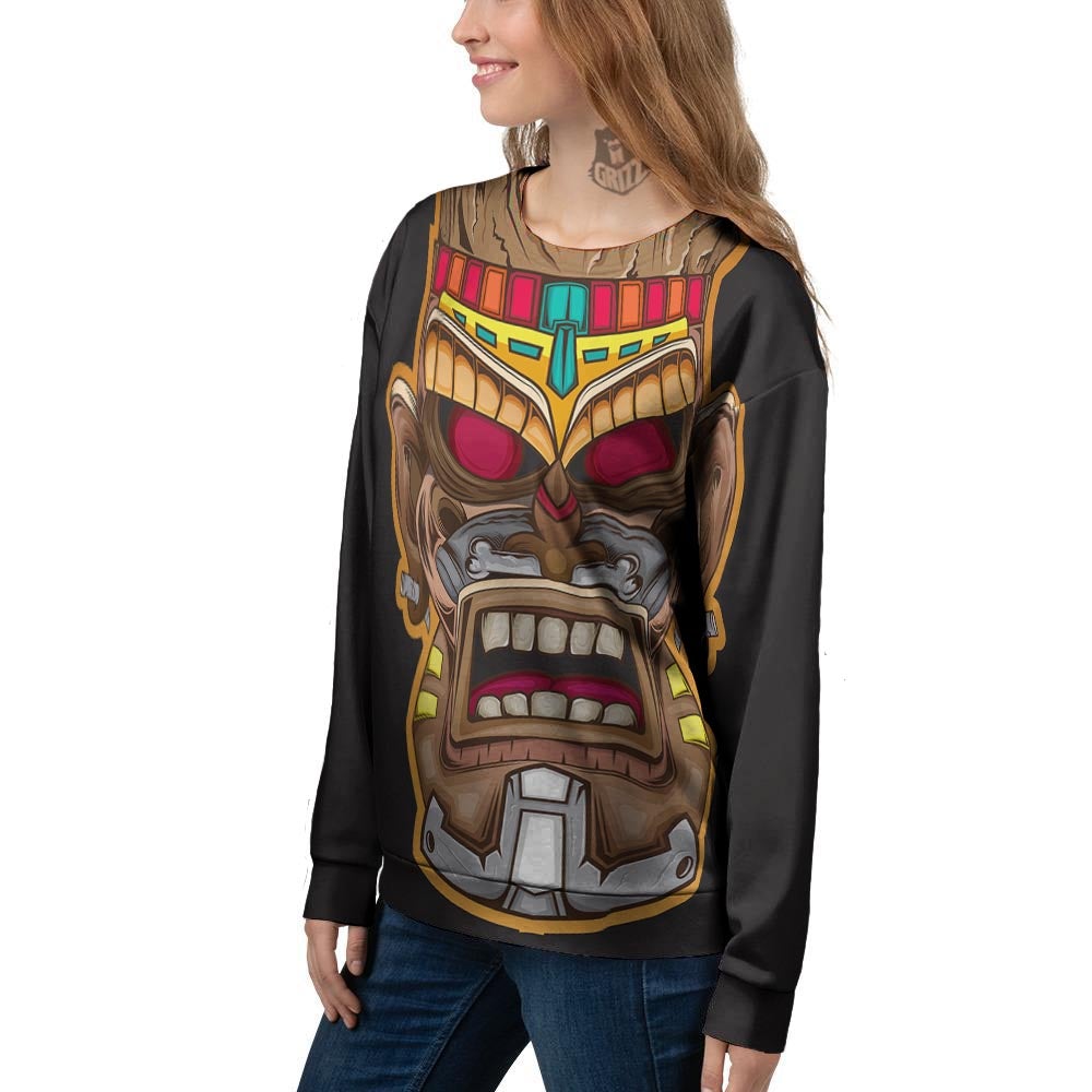 Totem Tiki Print Women's Sweatshirt-grizzshop