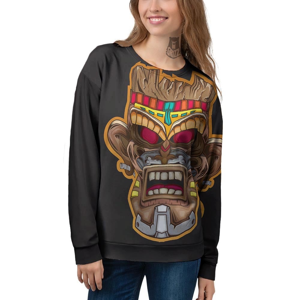Totem Tiki Print Women's Sweatshirt-grizzshop