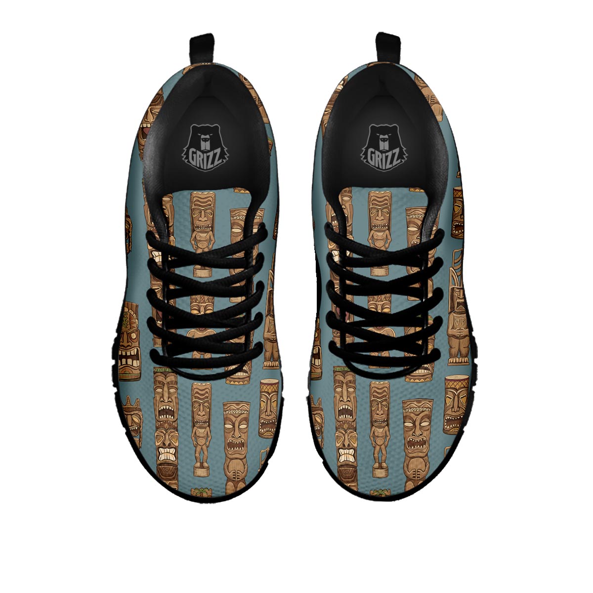 Totem Tribal Print Pattern Black Sneaker-grizzshop