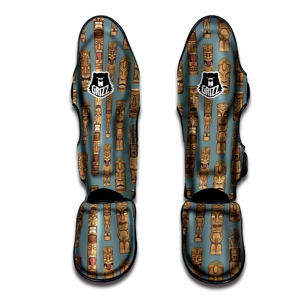 Totem Tribal Print Pattern Muay Thai Shin Guards-grizzshop