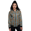 Totem Tribal Print Pattern Women's Bomber Jacket-grizzshop