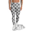 Totem White And Black Print Pattern Men's Leggings-grizzshop