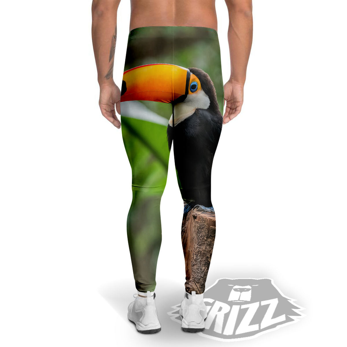 Toucan Aloha Keel-Billed Print Men's Leggings-grizzshop