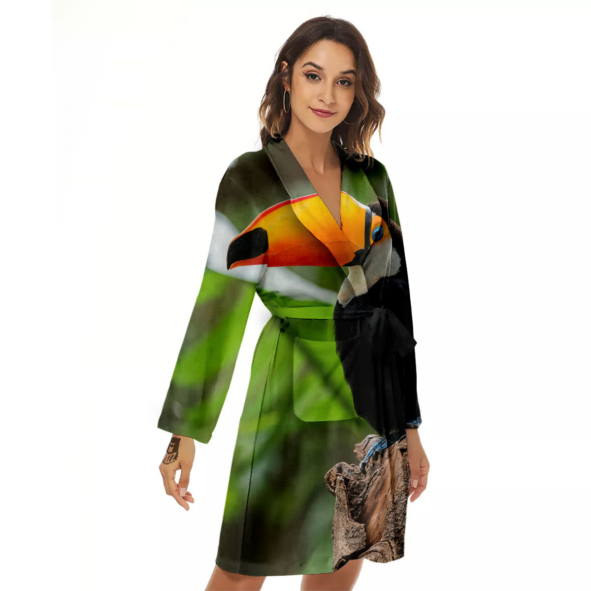 Toucan Aloha Keel-Billed Print Women's Robe-grizzshop