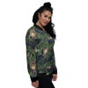 Toucan And Tiger Print Pattern Women's Bomber Jacket-grizzshop