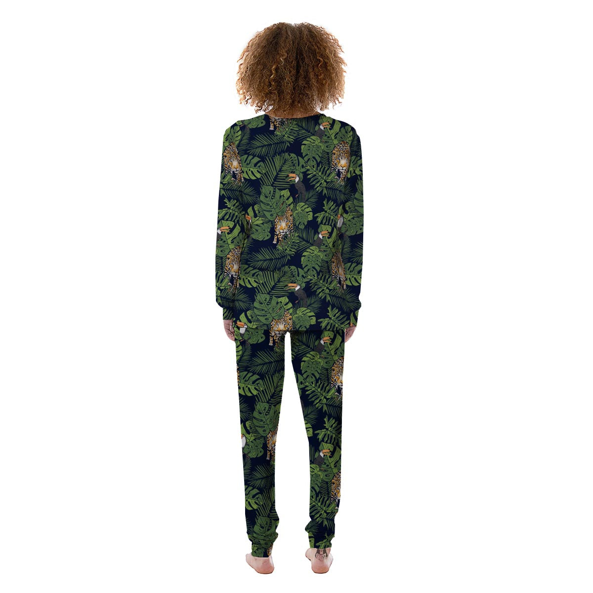 Toucan And Tiger Print Pattern Women's Pajamas-grizzshop