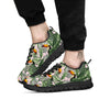 Toucan And Tropical Palm Leaf Print Black Sneaker-grizzshop