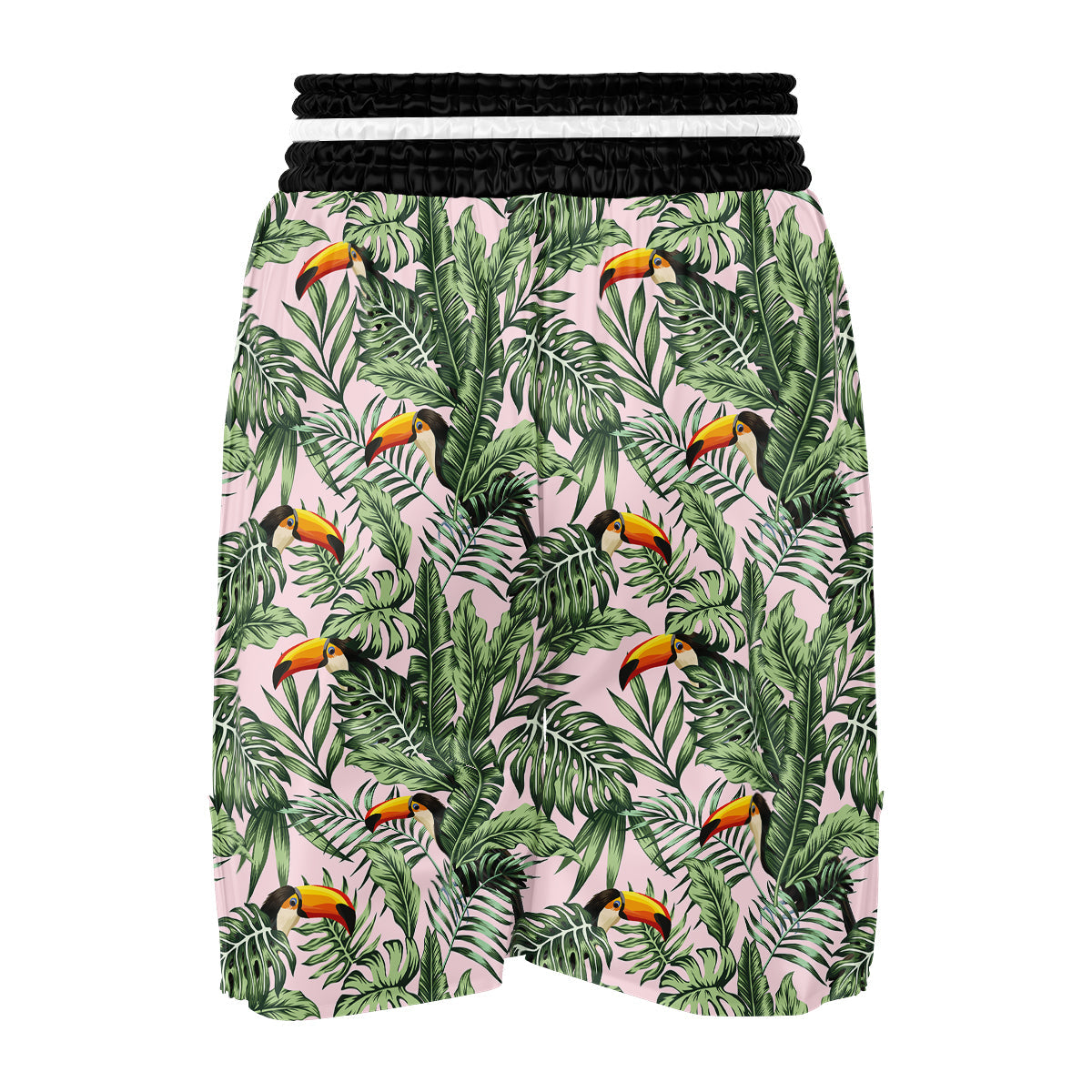 Toucan And Tropical Palm Leaf Print Boxing Shorts-grizzshop