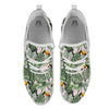 Toucan And Tropical Palm Leaf Print White Athletic Shoes-grizzshop