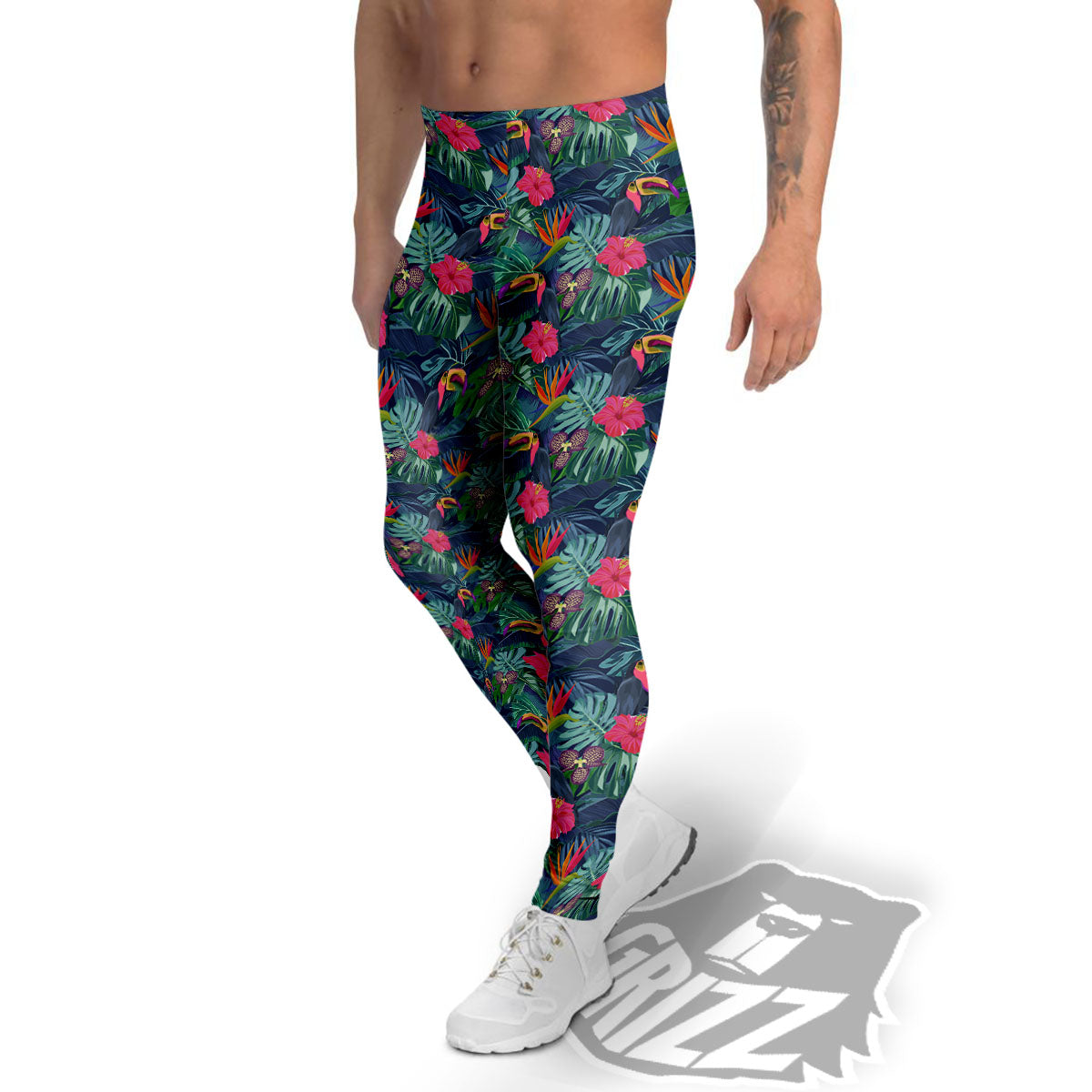 Toucan Exotic Tropical Print Pattern Men's Leggings-grizzshop