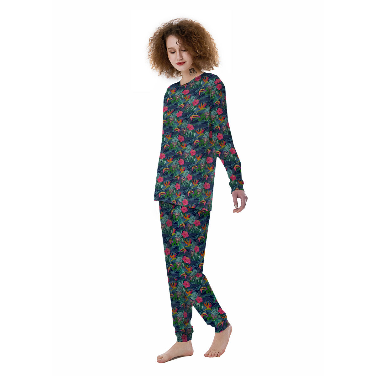 Toucan Exotic Tropical Print Pattern Women's Pajamas-grizzshop