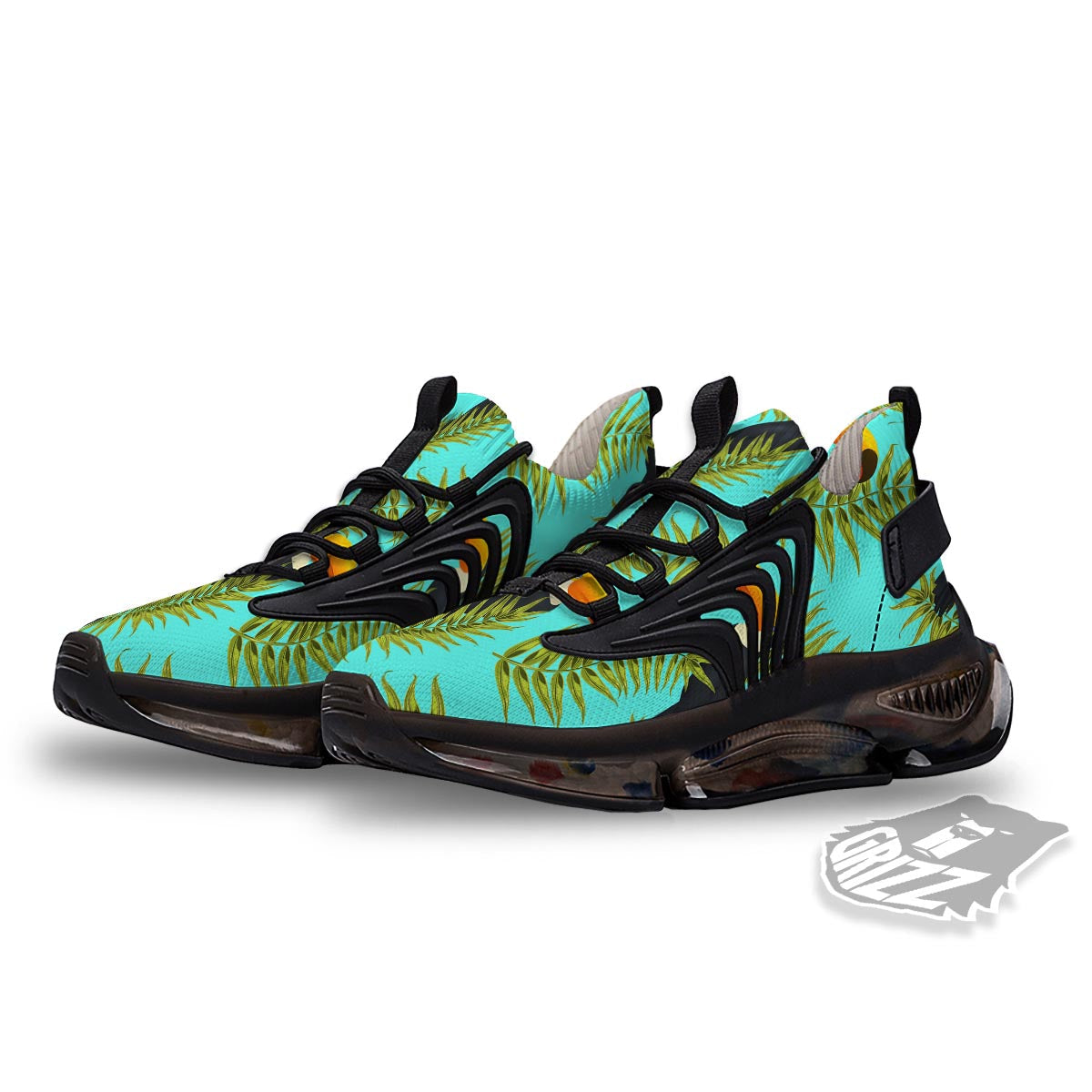 Toucan Toco Print Pattern Black Gym Shoes-grizzshop