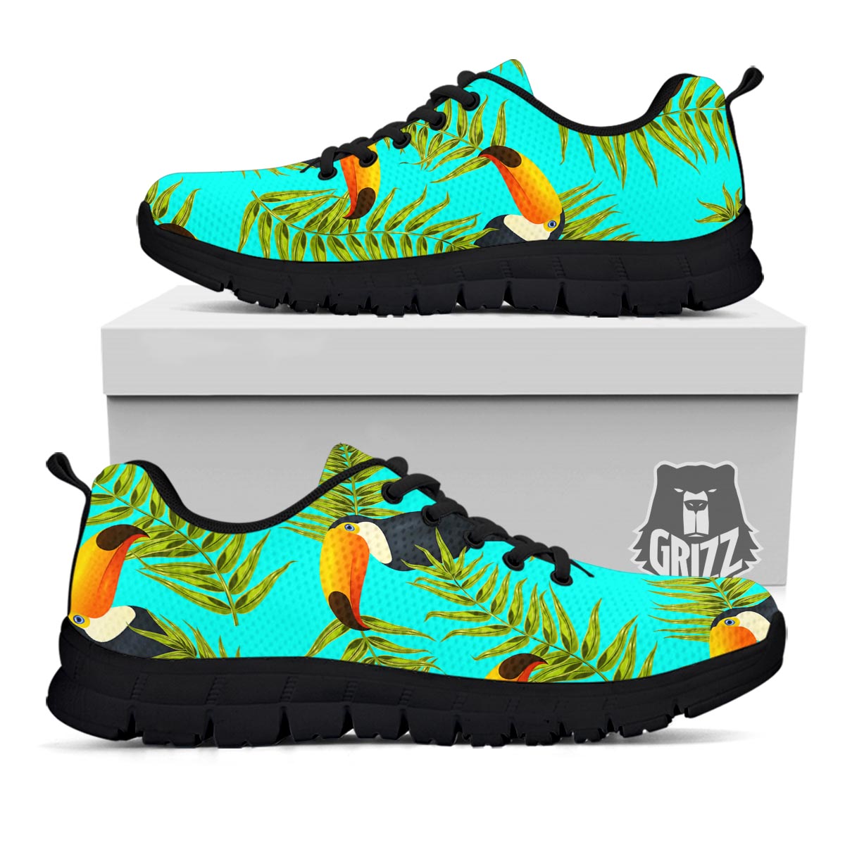 Toucan Toco Print Pattern Black Sneaker-grizzshop