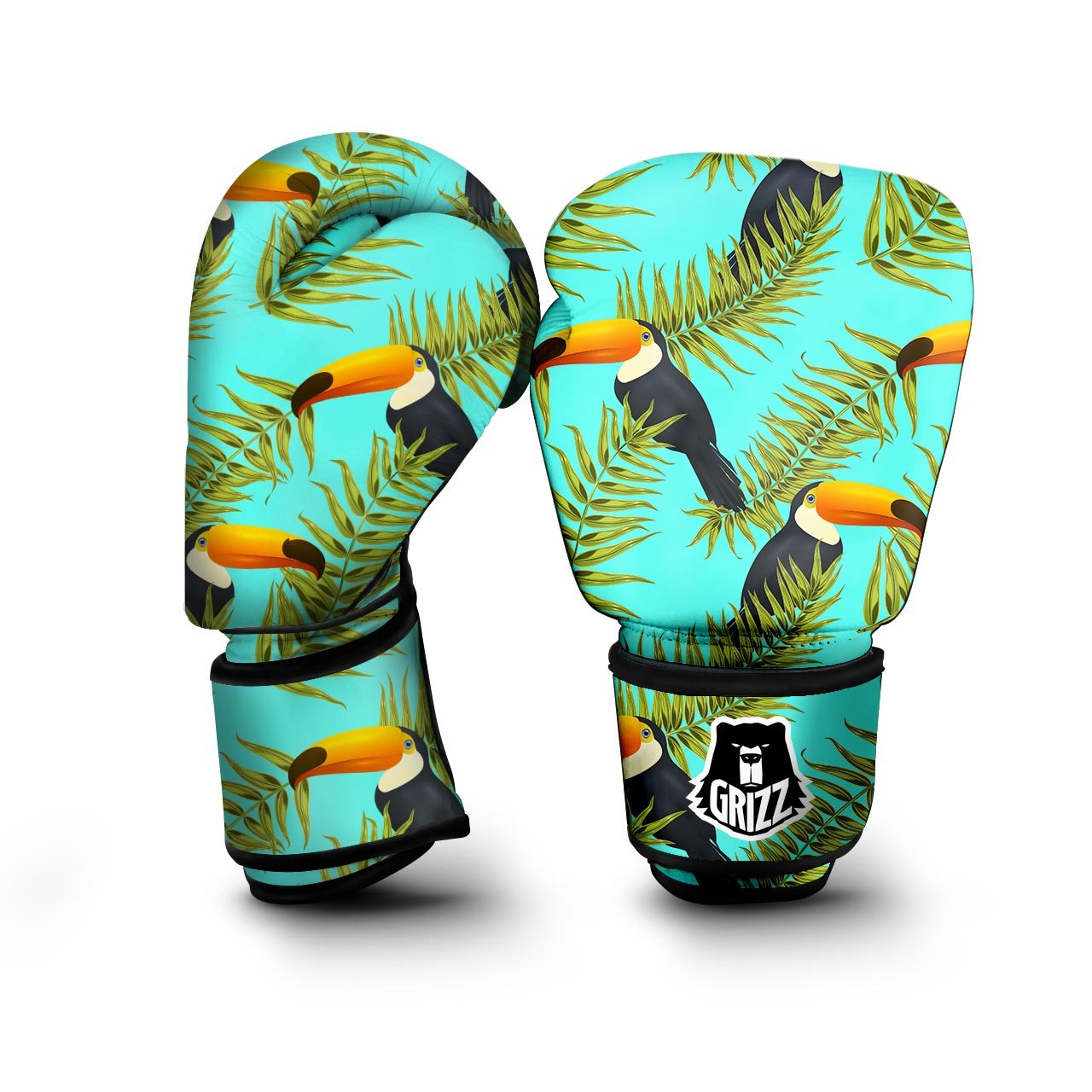 Toucan Toco Print Pattern Boxing Gloves-grizzshop