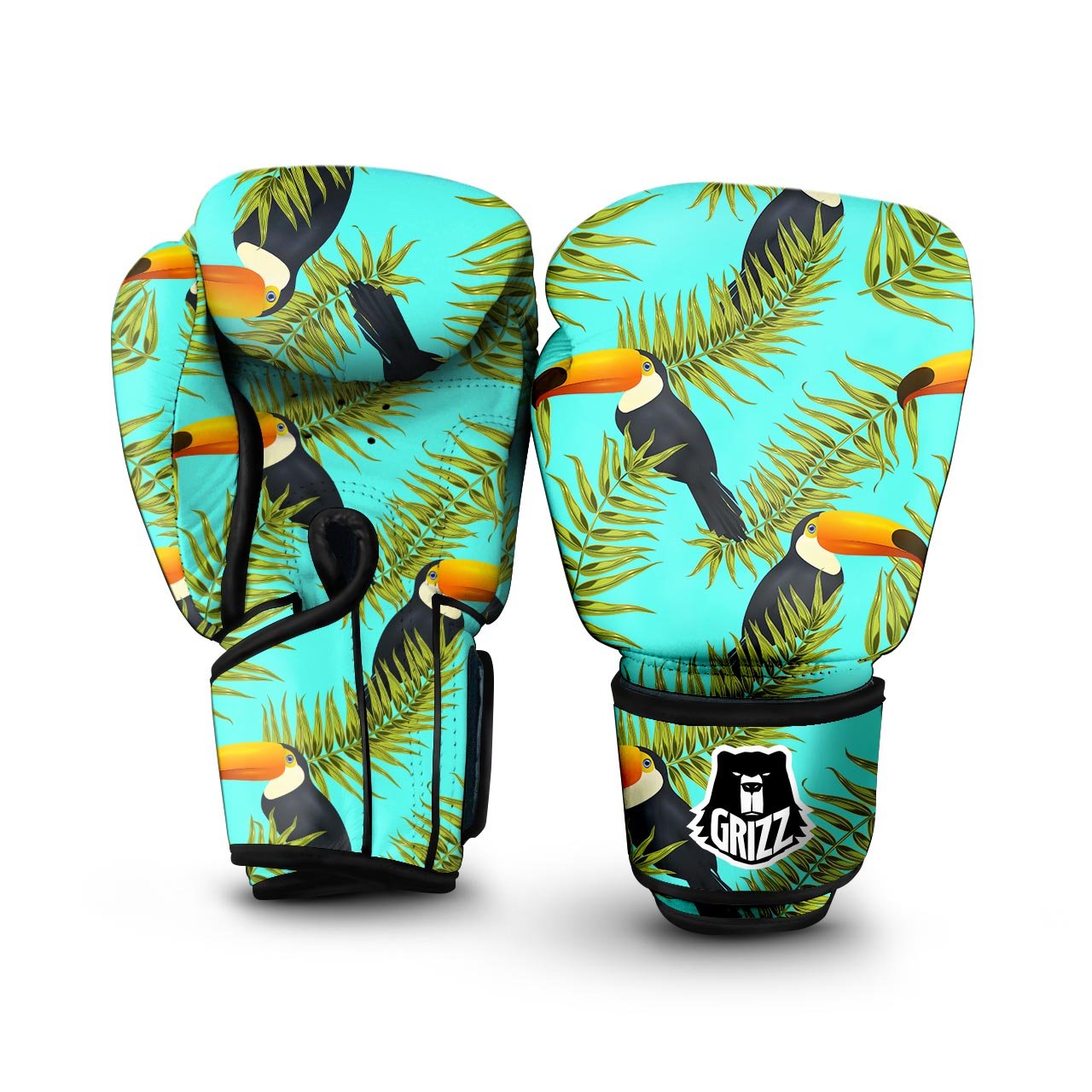 Toucan Toco Print Pattern Boxing Gloves-grizzshop