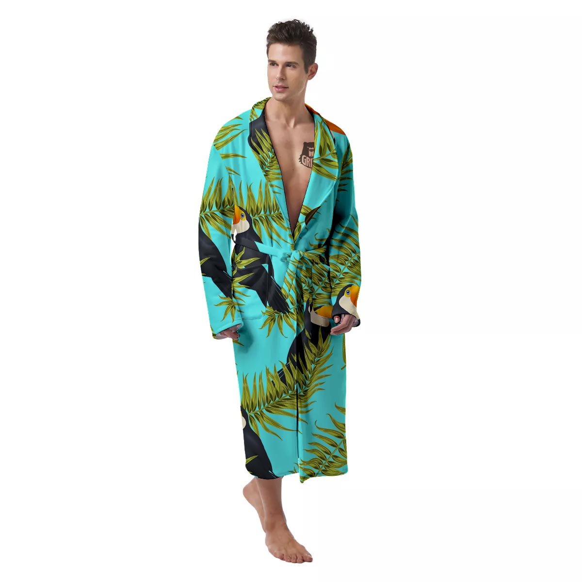 Toucan Toco Print Pattern Men's Robe-grizzshop